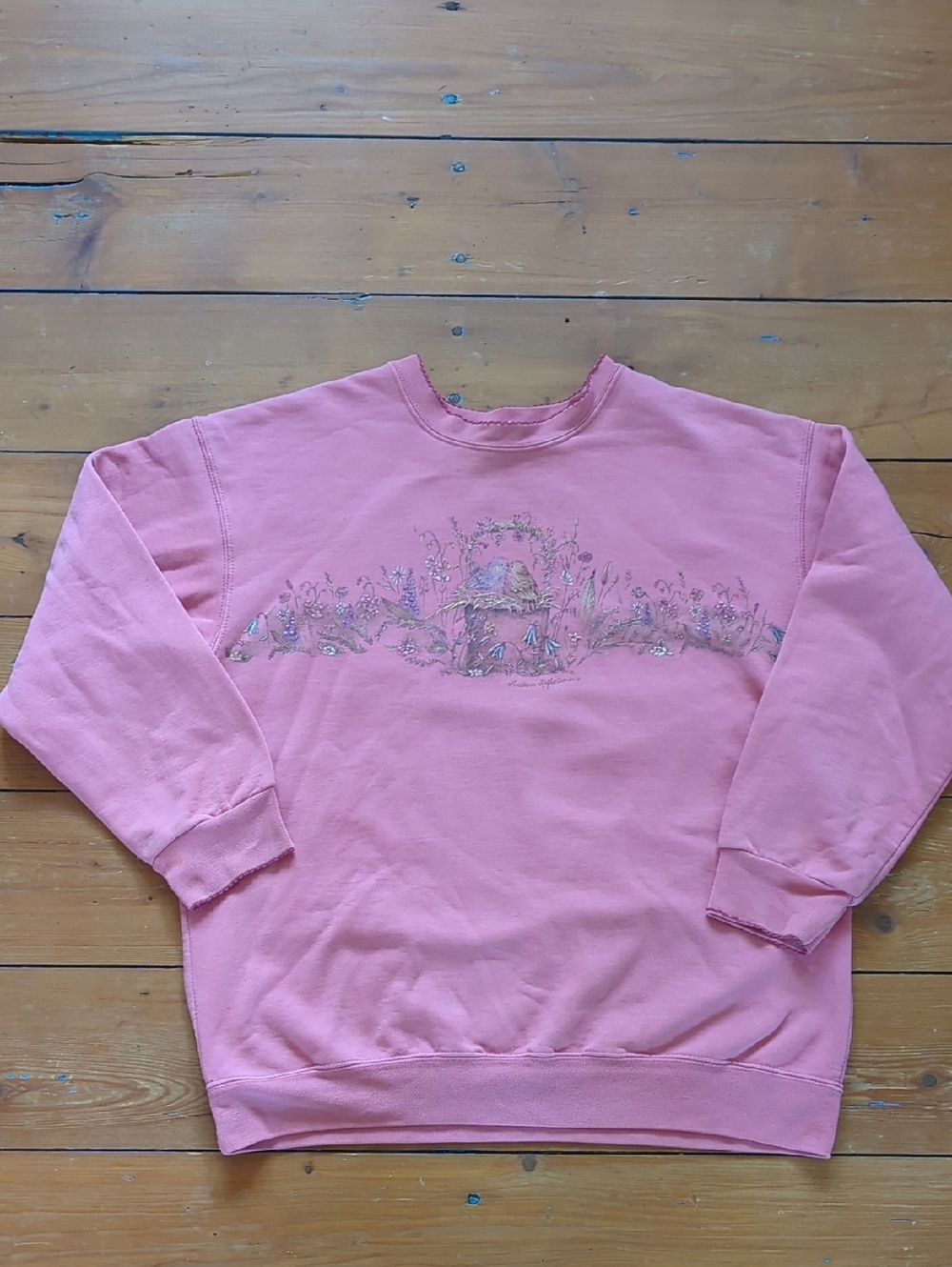 113-Vintage Northern Reflections Soft Pink Crewneck Sweater